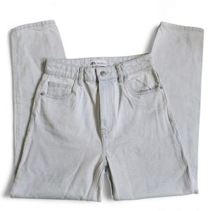 ZARA High Rise Denim Jeans Size 25 Ankle Jeans Light Wash